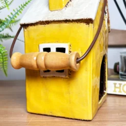 Ceramic Yellow House Hanging Lantern 17 Ceramic Yellow House Hanging Lantern -Home Decoration IMG E8252