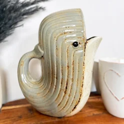 Grey Ceramic Whale Jug