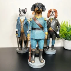 Set Of 4 Military Dog Sculptures -Home Decoration IMG E8312