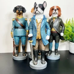 Set Of 4 Military Dog Sculptures -Home Decoration IMG E8318