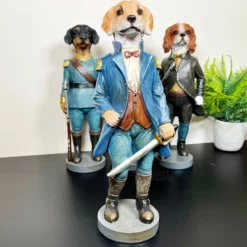 Set Of 4 Military Dog Sculptures -Home Decoration IMG E8323