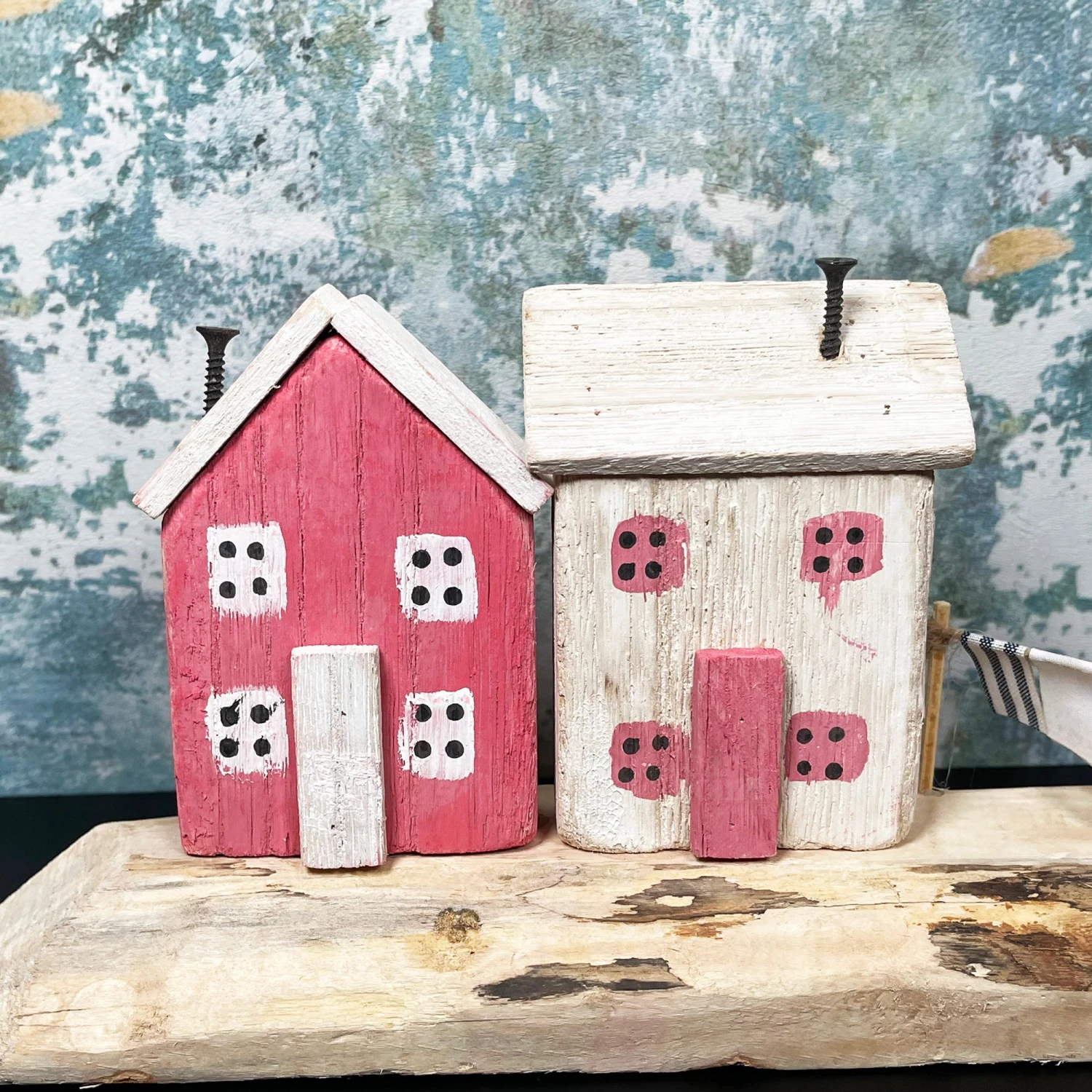 Rustic Wooden Harbour Cottages Ornament 2 Rustic Wooden Harbour Cottages Ornament - Image 2