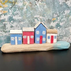 Rustic Wooden Harbour Houses Ornament