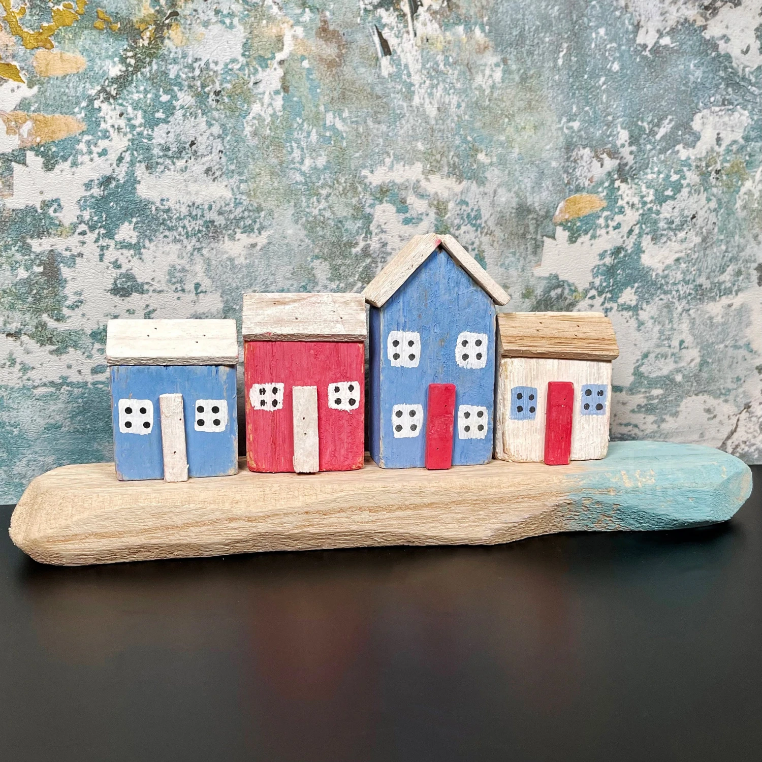 Rustic Wooden Harbour Houses Ornament 1 Rustic Wooden Harbour Houses Ornament
