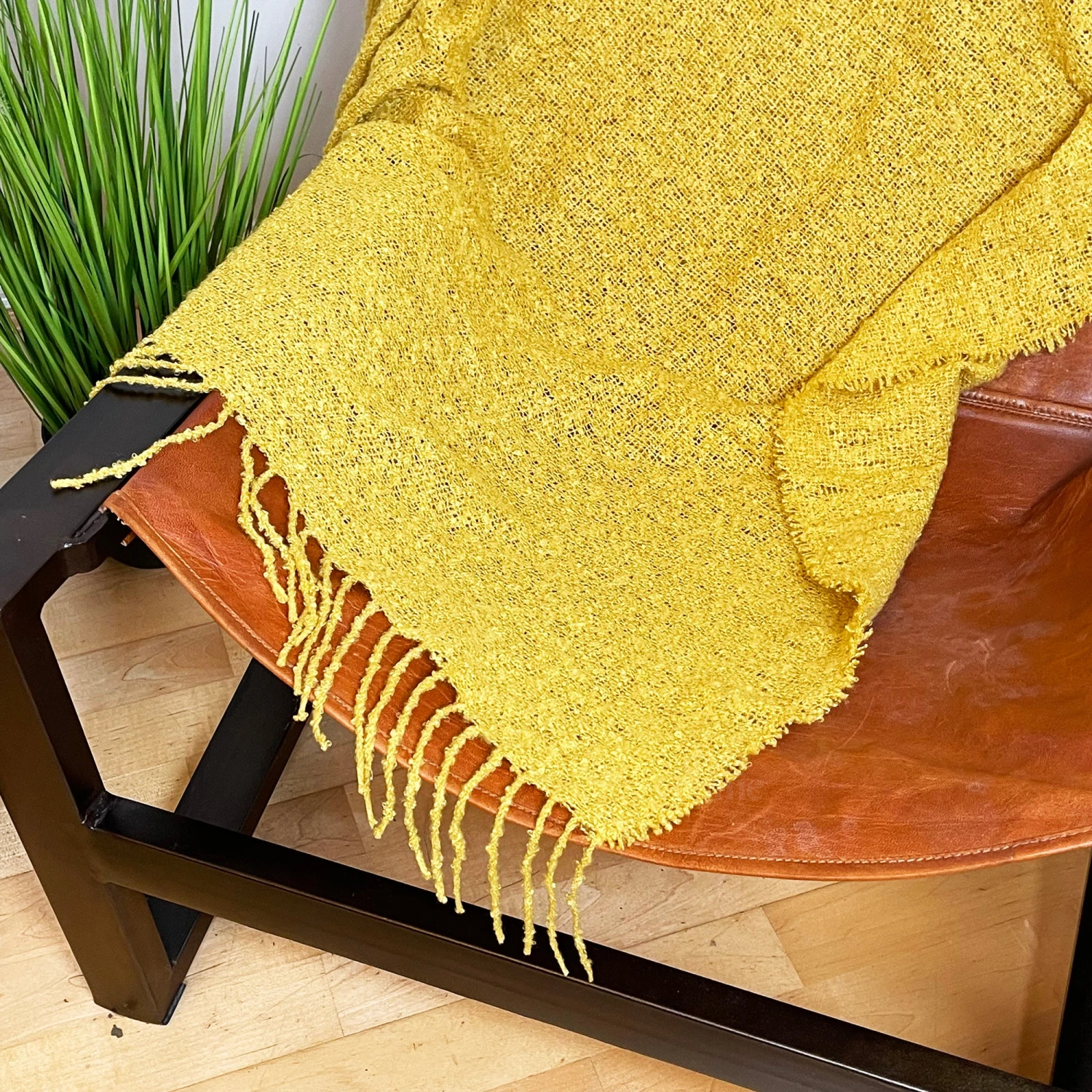 Soft Plaid Mustard Yellow Throw 127cm X 152cm 2 Soft Plaid Mustard Yellow Throw 127cm X 152cm - Image 2