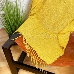 Soft Plaid Mustard Yellow Throw 127cm X 152cm 8 Soft Plaid Mustard Yellow Throw 127cm X 152cm -Home Decoration IMG E8413
