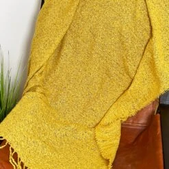 Soft Plaid Mustard Yellow Throw 127cm X 152cm 9 Soft Plaid Mustard Yellow Throw 127cm X 152cm -Home Decoration IMG E8414