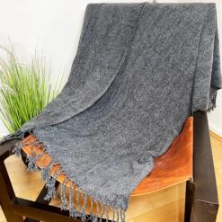 Soft Plaid Navy Throw 127cm X 152cm
