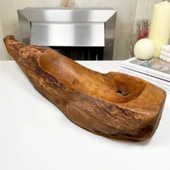 Teak Root Wood Oval Log Bowl 49cm -Home Decoration IMG E8571 editedG