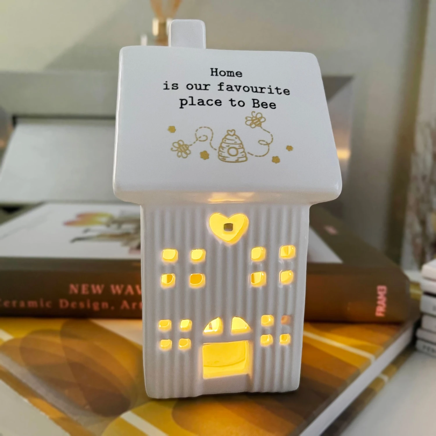 House Tealight Holder - Home Is The Place To Bee 1 House Tealight Holder - Home Is The Place To Bee