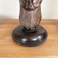 Stags Head Table Lamp With White Linen Shade -Home Decoration IMG E8820 editedBM