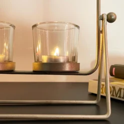 Gold Multi Hurricane Candle Holder Set -Home Decoration IMG E8928