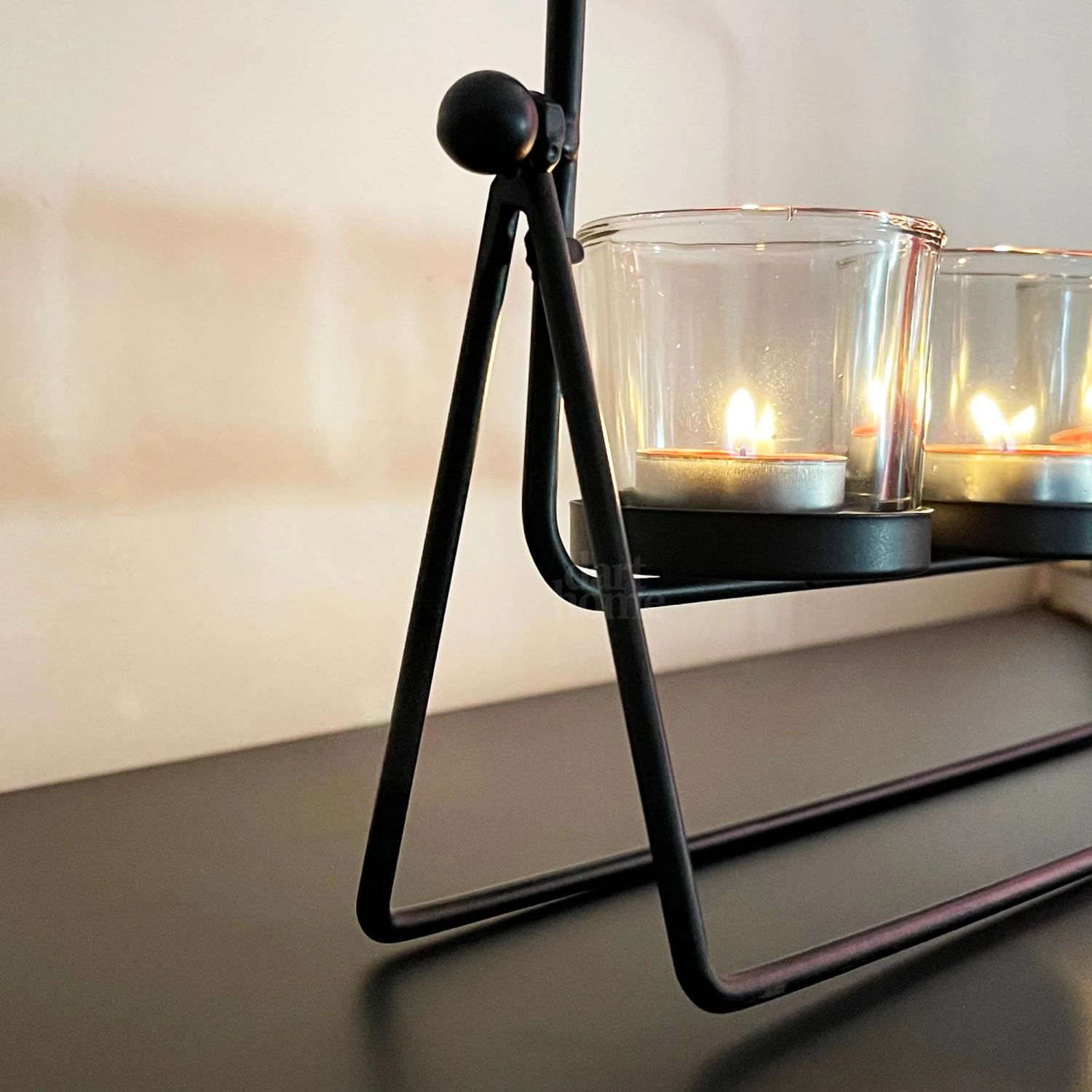 Black Multi Hurricane Candle Holder Set 2 Black Multi Hurricane Candle Holder Set - Image 2