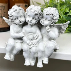 White Cherub Triplets Ornament