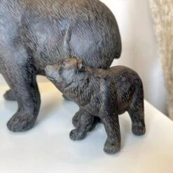 Black Bear Family Lamp With White Drum Shade -Home Decoration IMG E9090