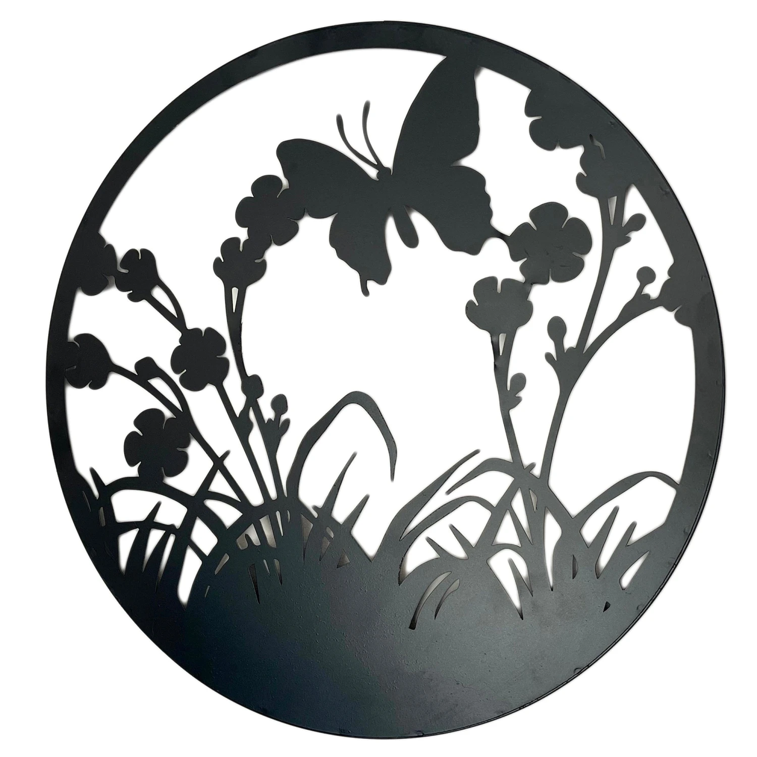 Black Floral Butterfly Garden Wall Art 50cm 3 Black Floral Butterfly Garden Wall Art 50cm - Image 3