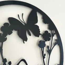 Black Floral Butterfly Garden Wall Art 50cm 9 Black Floral Butterfly Garden Wall Art 50cm -Home Decoration IMG E9339 editedAF