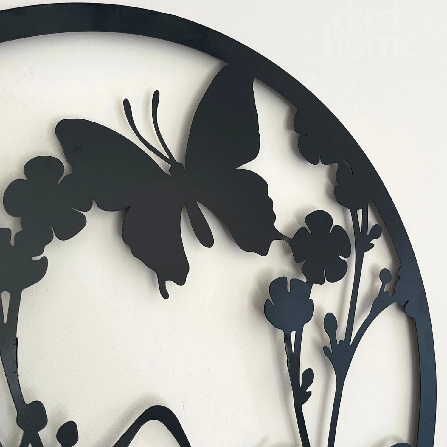 Black Floral Butterfly Garden Wall Art 50cm 4 Black Floral Butterfly Garden Wall Art 50cm - Image 4