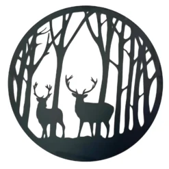 Black Stags In Forest Silhouette Wall Art -Home Decoration IMG E9344 editedAKcopy
