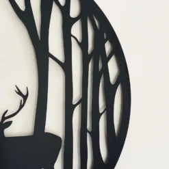 Black Stags In Forest Silhouette Wall Art -Home Decoration IMG E9347 editedAN