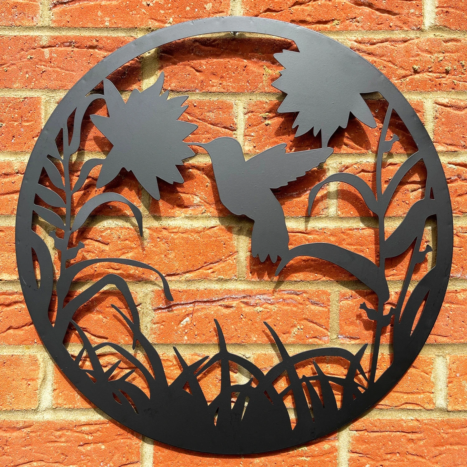 Black Floral Hummingbird Silhouette Wall Art 1 Black Floral Hummingbird Silhouette Wall Art