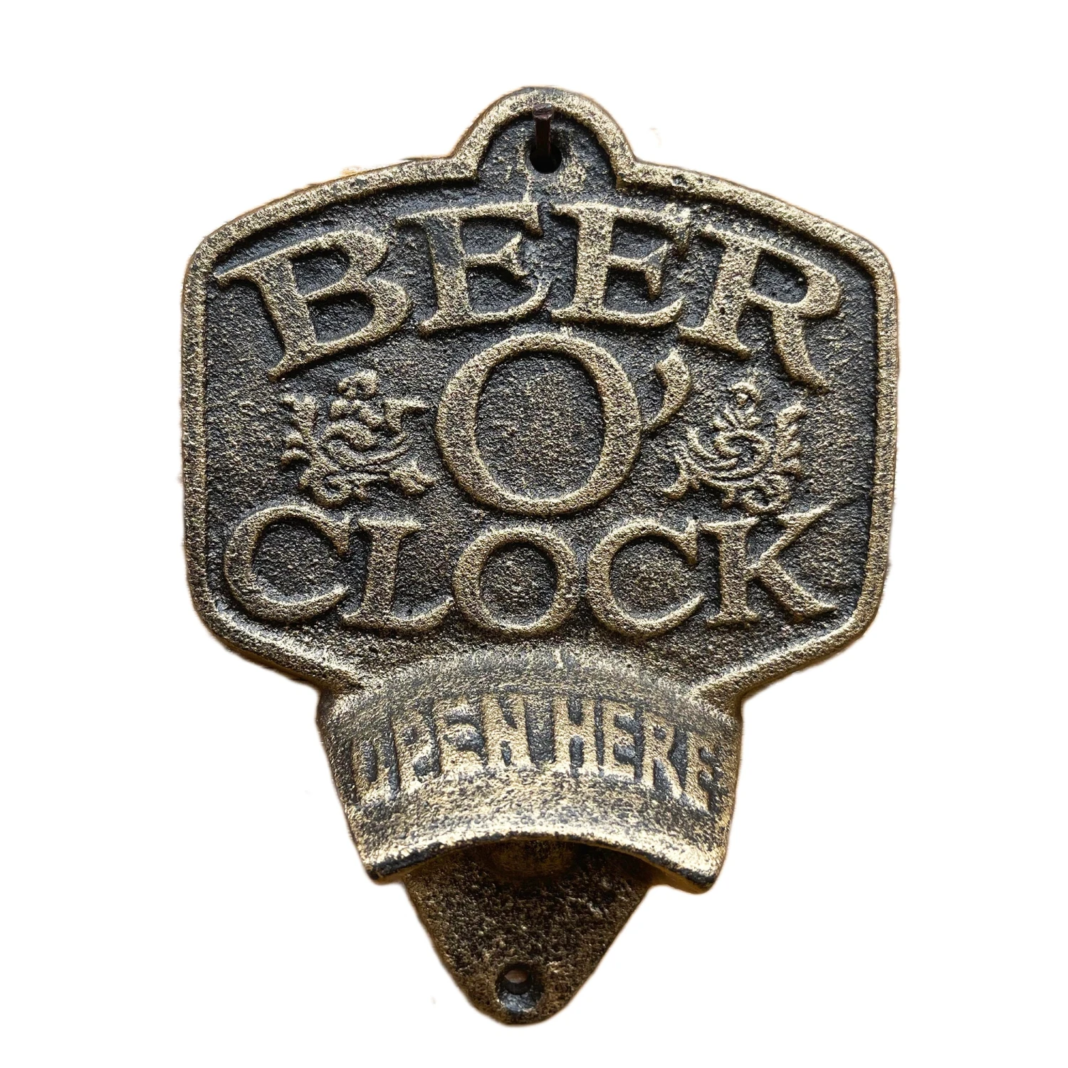 Cast Iron Beer O'Clock Wall Bottle Opener 2 Cast Iron Beer O'Clock Wall Bottle Opener - Image 2