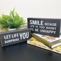 Black Sentiment Message Blocks - Set Of 2 -Home Decoration IMG E9560 editedGS