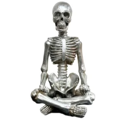 Chrome Silver Meditating Skeleton Ornament -Home Decoration IMG E9598 editedHPcopy