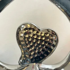 Chrome Silver Love Heart Sculpture -Home Decoration IMG E9619 editedID