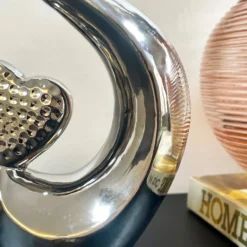 Chrome Silver Love Heart Sculpture -Home Decoration IMG E9621 editedIF