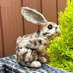 Wood Effect Bunny Sculpture -Home Decoration IMG E9699