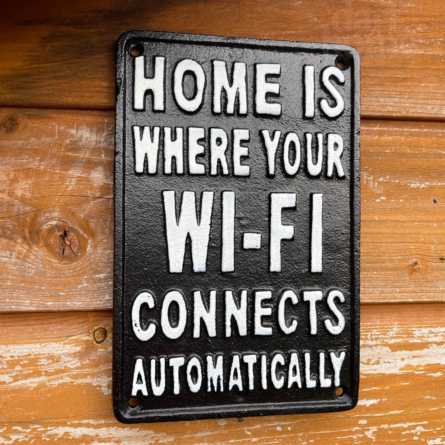 Wifi Connects Automatically Cast Iron Wall Plaque 21cm 1 Wifi Connects Automatically Cast Iron Wall Plaque 21cm