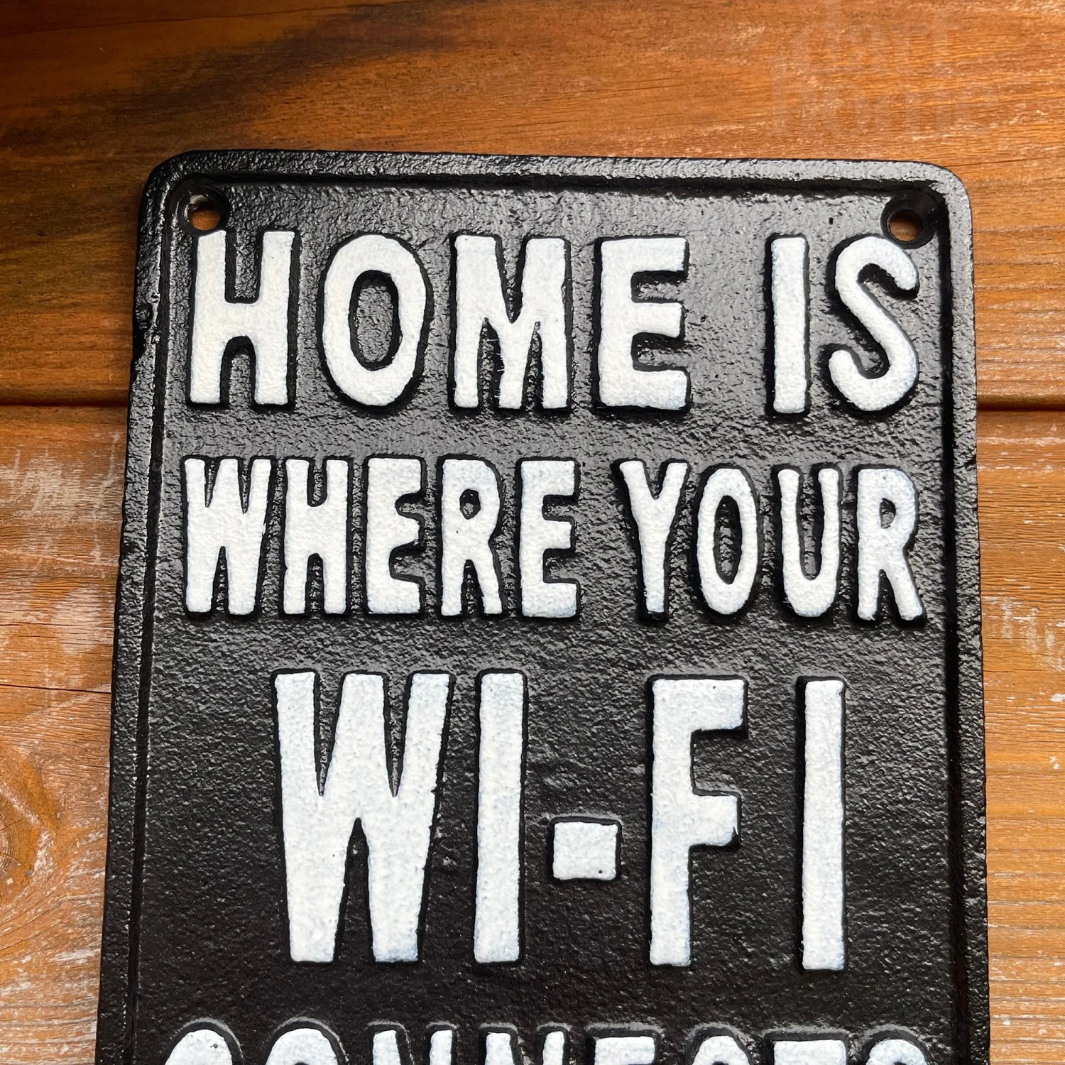 Wifi Connects Automatically Cast Iron Wall Plaque 21cm 2 Wifi Connects Automatically Cast Iron Wall Plaque 21cm - Image 2