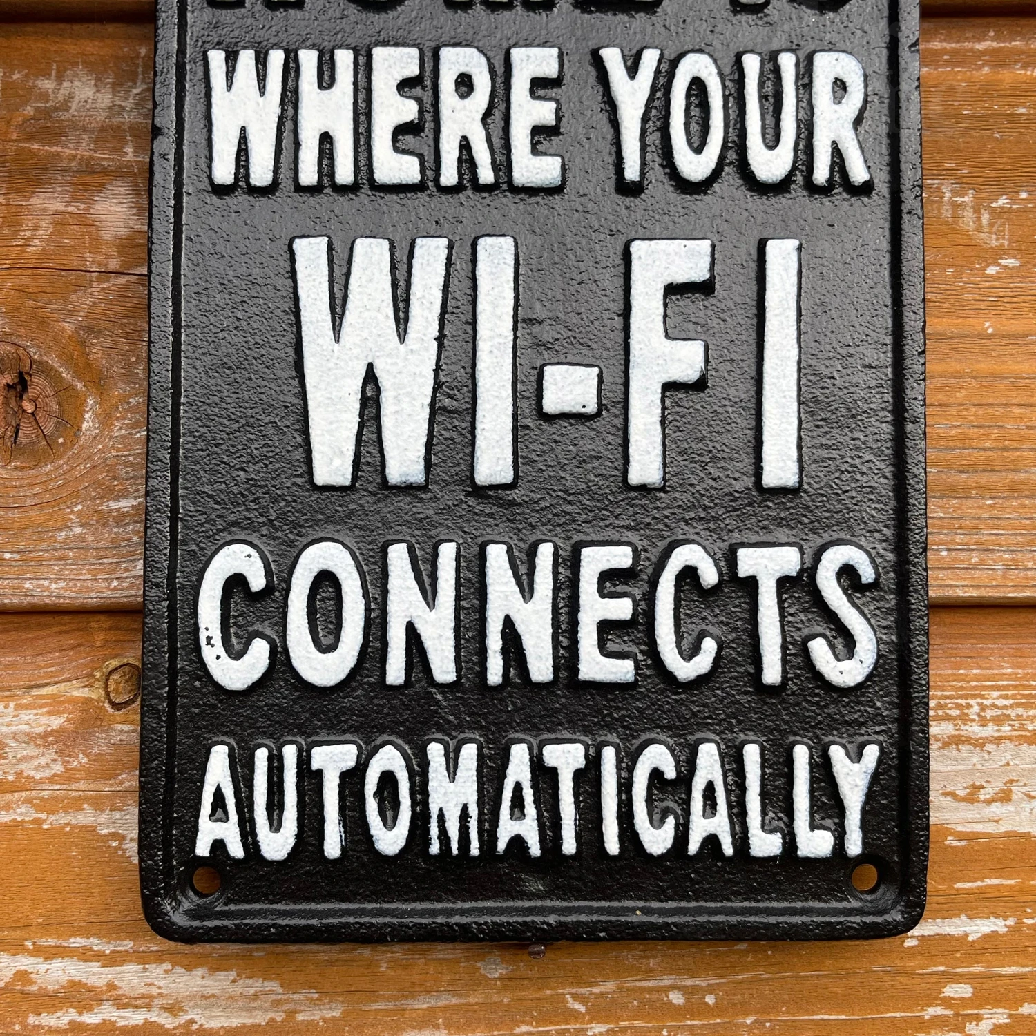 Wifi Connects Automatically Cast Iron Wall Plaque 21cm 3 Wifi Connects Automatically Cast Iron Wall Plaque 21cm - Image 3