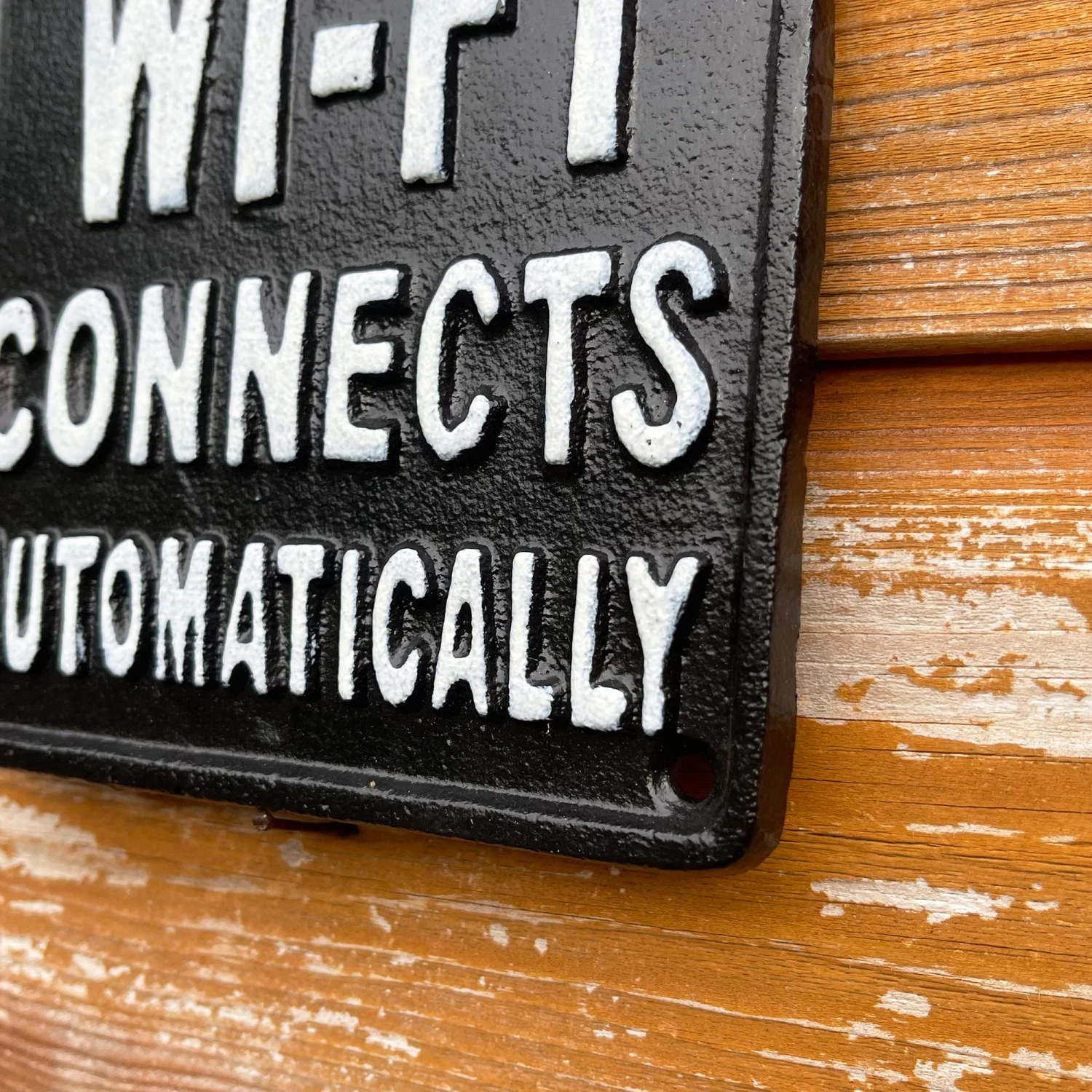 Wifi Connects Automatically Cast Iron Wall Plaque 21cm 4 Wifi Connects Automatically Cast Iron Wall Plaque 21cm - Image 4