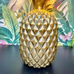 Gold Pineapple Table Lamp W/ Black Fabric Shade -Home Decoration IMG E9744 edited19