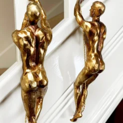 Set Of 2 Gold Climbing Men Figurines -Home Decoration IMG E9768 editedMI
