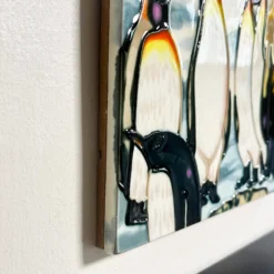 Penguin Meeting Ceramic Tile Wall Art -Home Decoration IMG E9876 editedAI