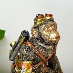 Gold Steampunk Monkey Sculpture 7 Gold Steampunk Monkey Sculpture -Home Decoration IMG E9904