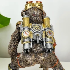 Gold Steampunk Monkey Sculpture 8 Gold Steampunk Monkey Sculpture -Home Decoration IMG E9905