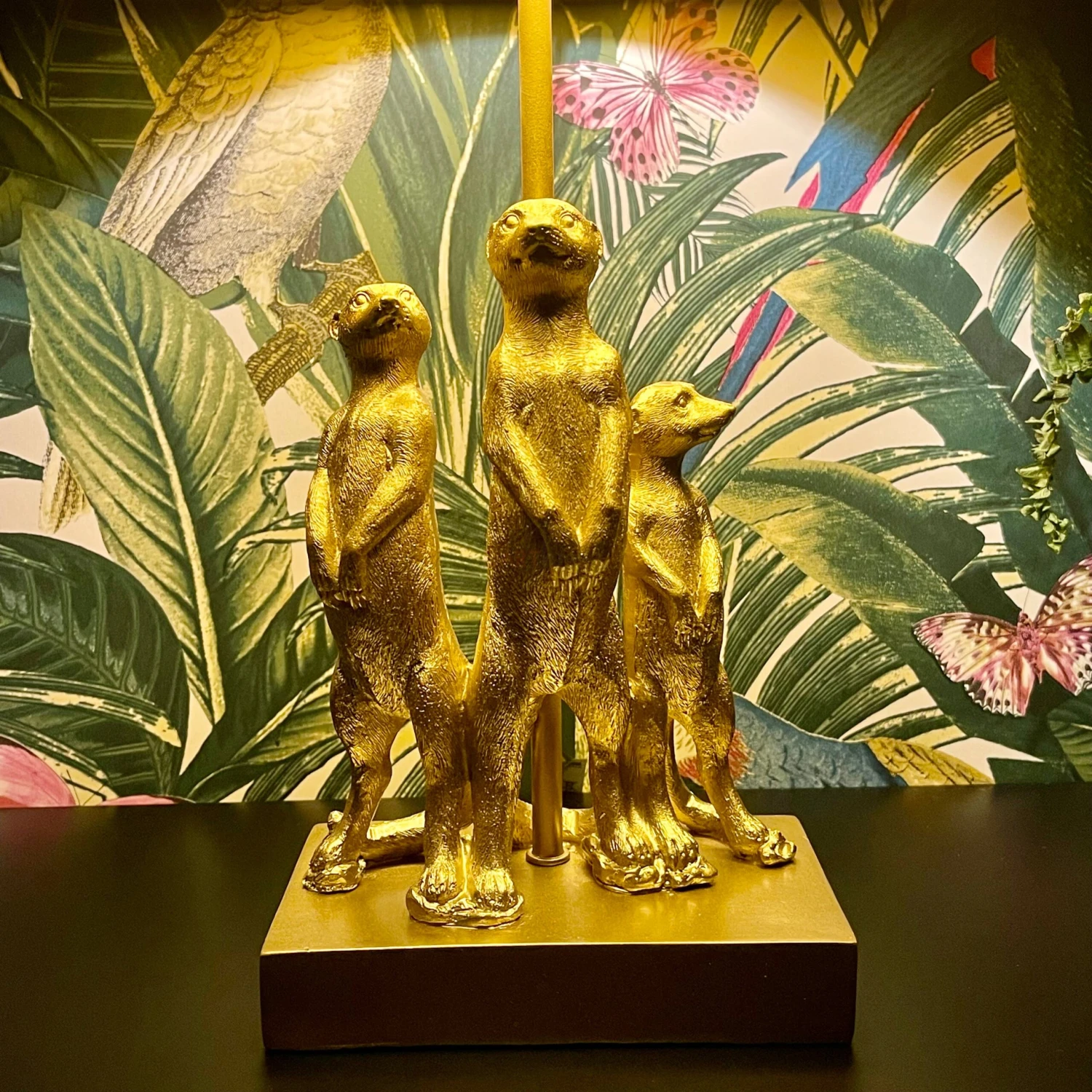 Large Gold Standing Meerkat Mob Table Lamp 2 Large Gold Standing Meerkat Mob Table Lamp - Image 2