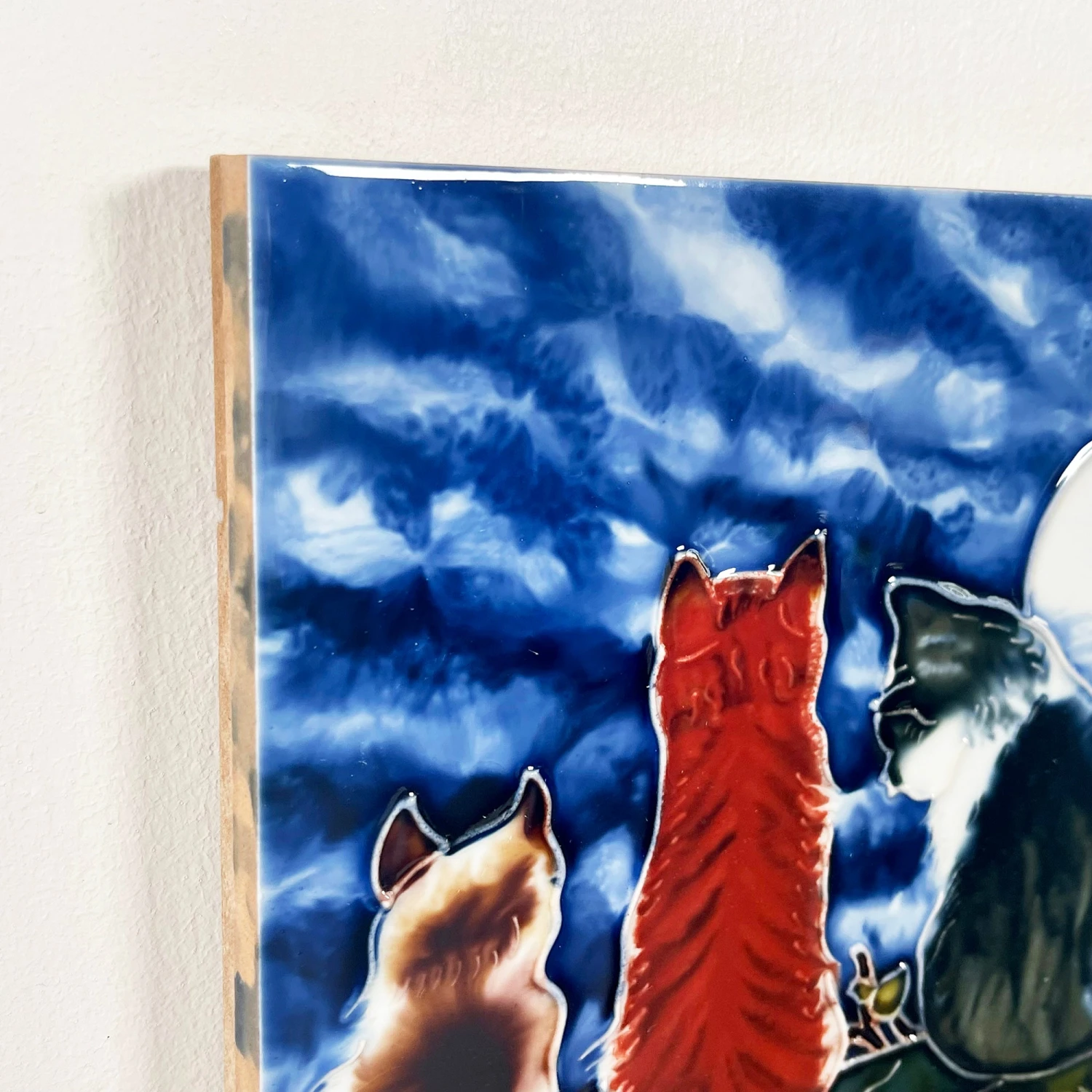 Ceramic Tile Wall Art - Whispering Cats At Night 4 Ceramic Tile Wall Art - Whispering Cats At Night - Image 4