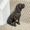 Cast Iron Sitting Dog Doorstop Ornament 15cm